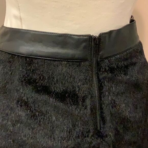 Sam Edelman faux black pony hair skirt 8 - Picture 7 of 11